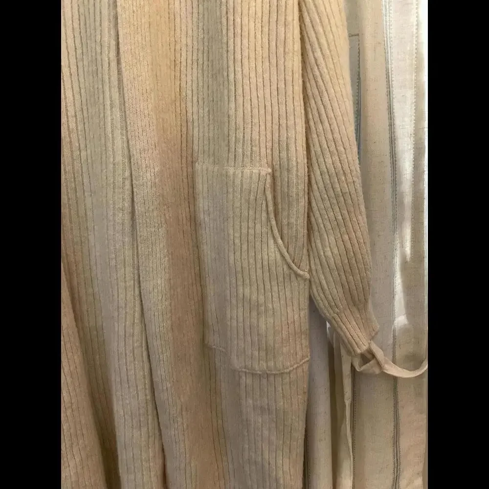 Universal Thread Cream Ribbed Open-Front Cardigan Sweater - Picture 4 of 7